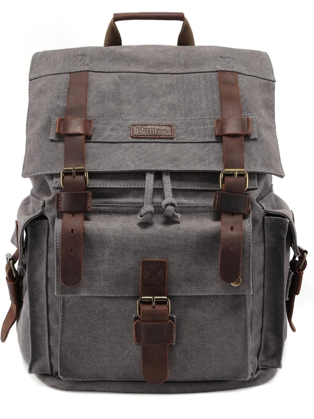 Men’s leather canvas backpack